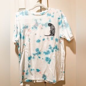 Unisex tie dyed graphic t